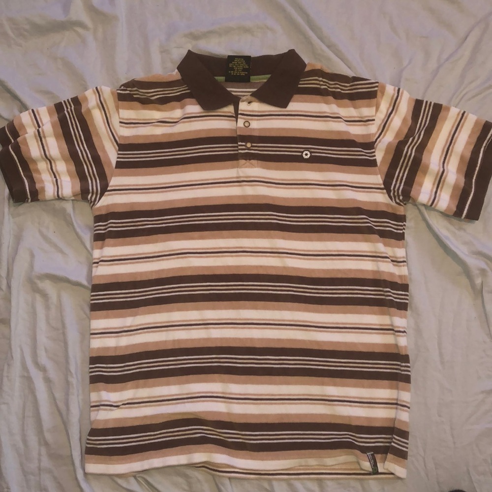 South Pole Brown Striped Polo